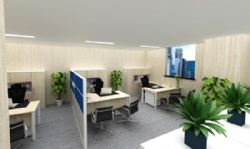 L shape office director desk with screen partition